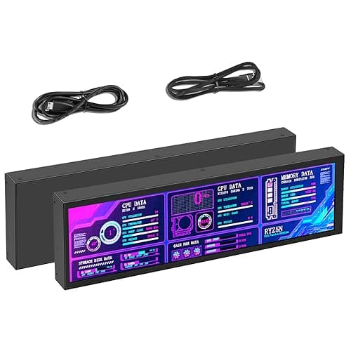 8.8 Inch PC Temperature Display, PC Sensor Panel Display, Computer Temp Monitor, IPS USB Mini Screen, AIDA64 CPU RAM DataTemperature Monitor for ARGB Computer Case Secondary Screen