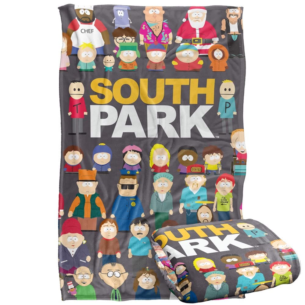South Park Full Cast Silky Touch Super Soft Throw Blanket 36 x 58 Multi