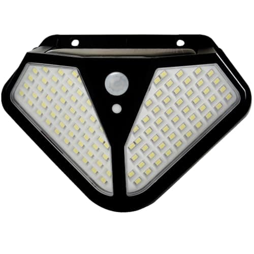 GIGAWATTS GW-602 102 LED Solar Wall Light BIS Approved IP44 Double Sided Exterior Security Night Lamp with 5.5V Panel & 1200 mAh Battery for Outdoor Garden Patio (Pack of 1, Cool White)