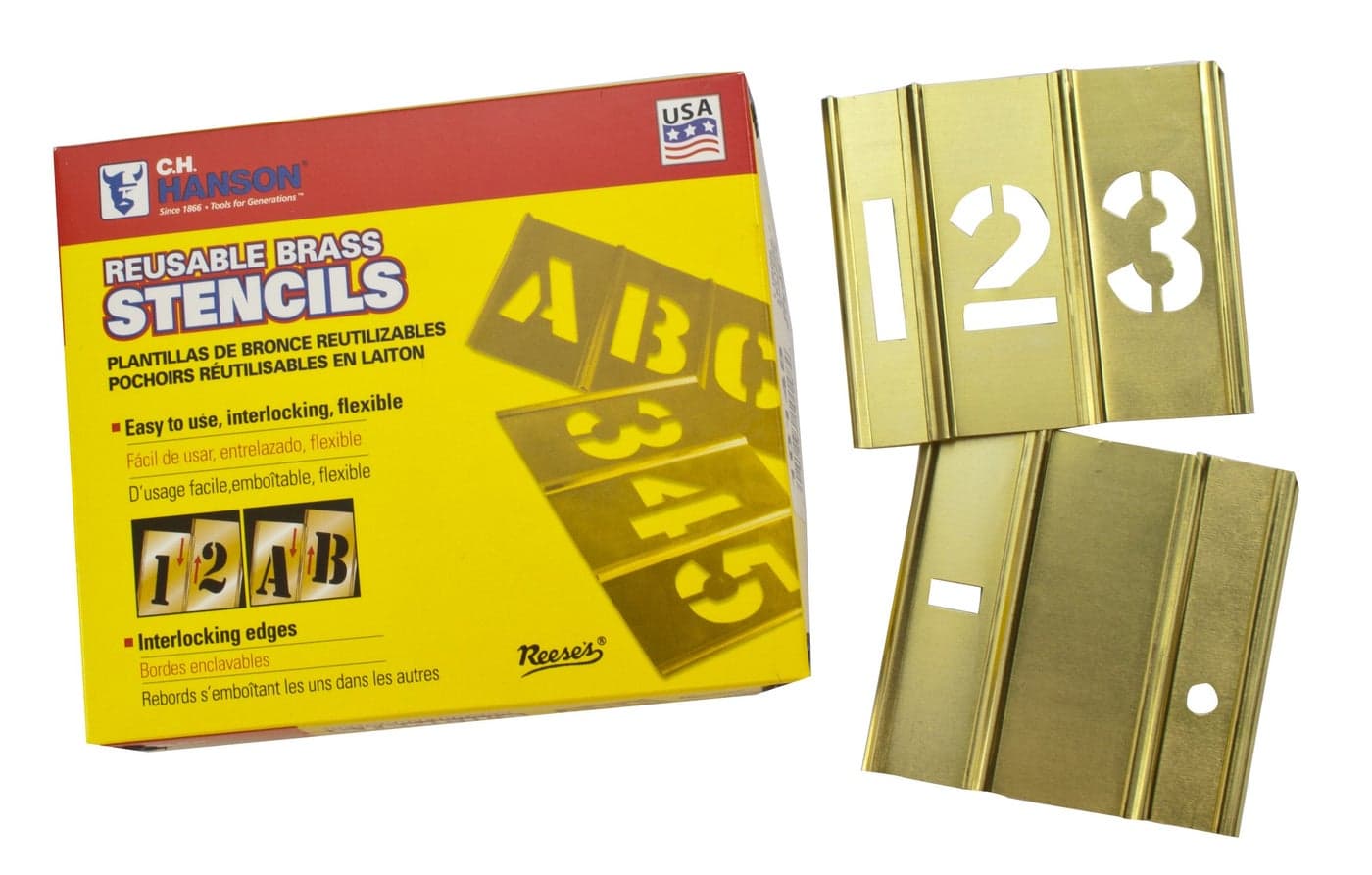 Stencil Set-Numbers 3" Brass 15Pcs.