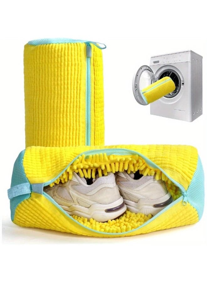 Shoe Washing Machine Bag 2PCS, Reusable 360° Deep Cleaning Laundry Bag for Tennis Shoes, Sneakers and Slippers