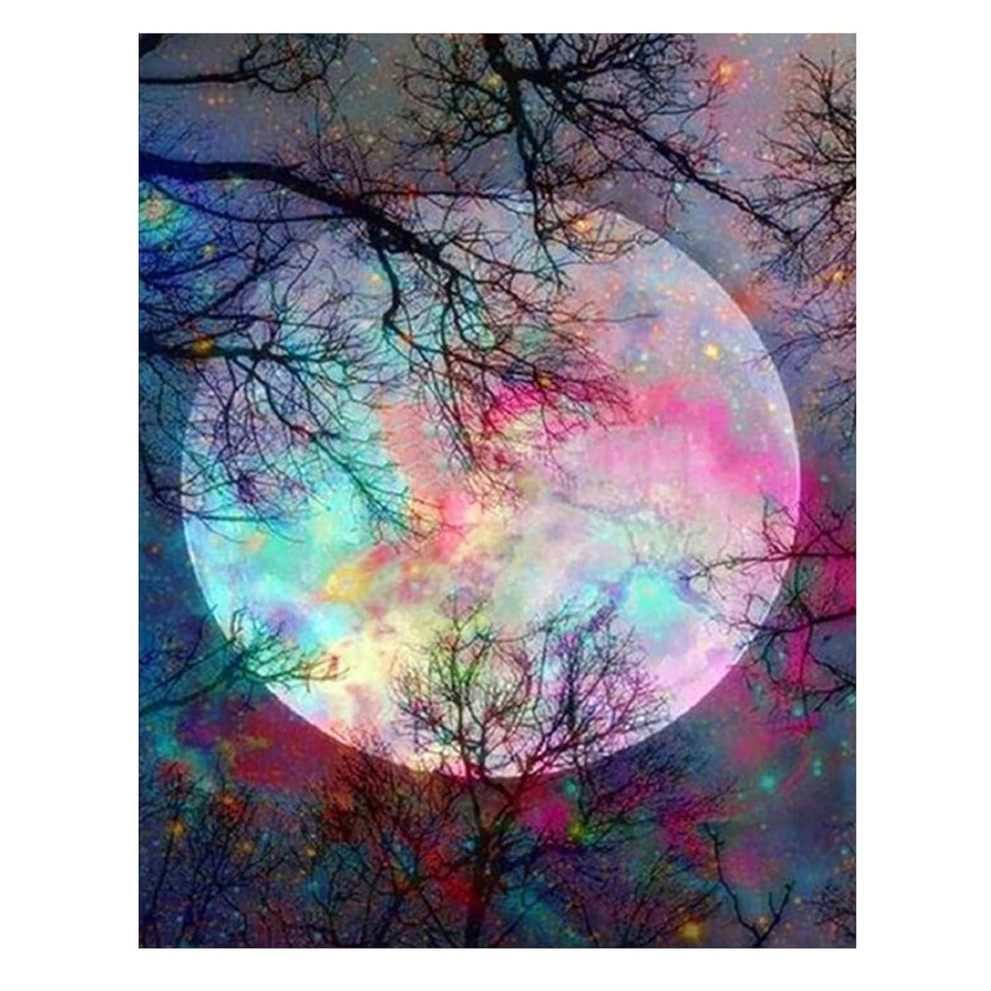 Moon Diamond Painting Kits for AdultsRound Full Drill Diamond Art KitsCrystal Rhinestone 5D Diamond Painting Kits by Numbers for Home Wall Deco12 x16 inch