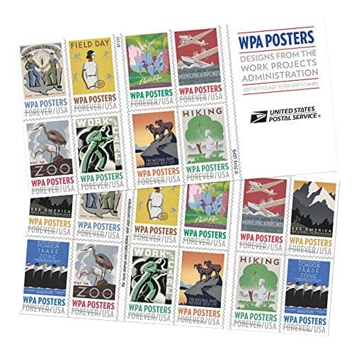 WPA Posters Book of 20 Forever Postage Stamp Work Projects Administration (1 Book of 20 Stamps) Scott5189b
