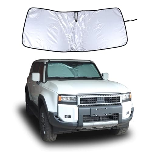 Windshield Sunshade Compatible with Toyota Land Cruiser 250 1958 Prado J250 LC250 2024 2025 Car Front Window Sun Shade, Foldable Reflective Sun Visor,Blocks UV Rays Sun Visor Protector (Style A)