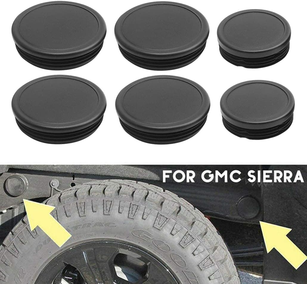 RDBS 6PCS Frame Tube Hole Plugs for GMC Sierra and Chevrolet Silverado 2500HD