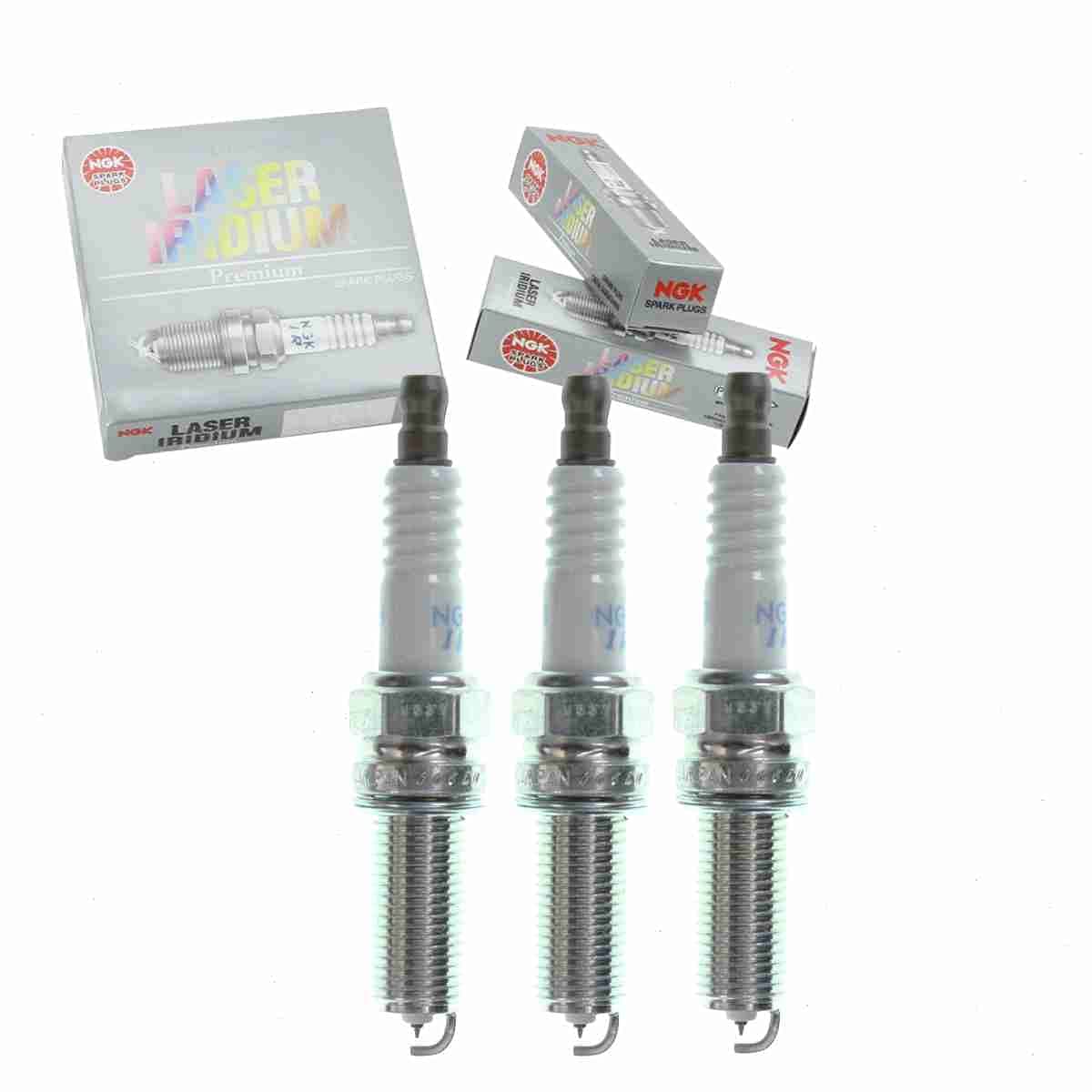 3 pc NGK Laser Iridium Spark Plugs compatible with Smart Fortwo 10L L3 20082015
