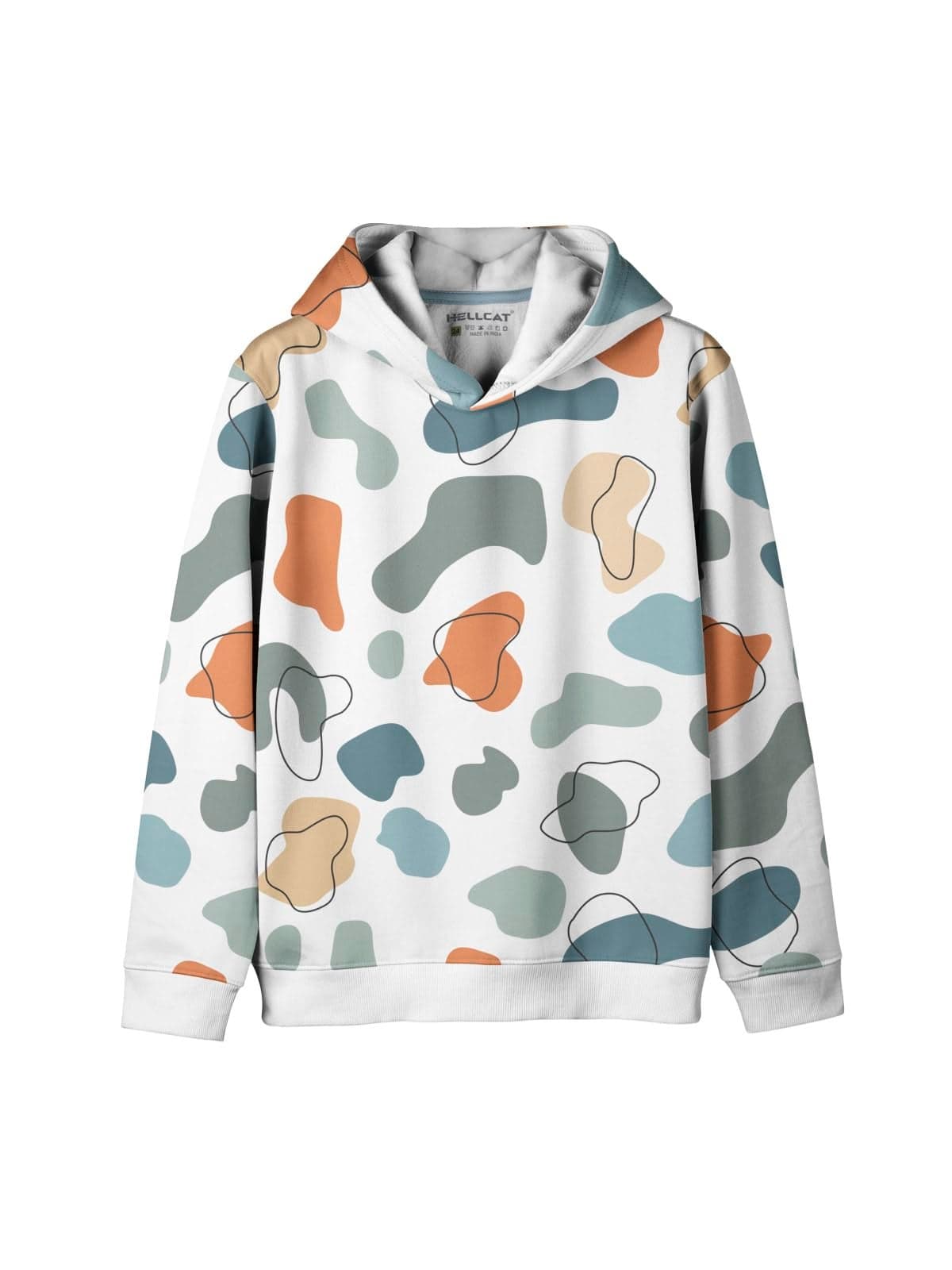 HELLCAT Trendy Printed Cotton Blend Hoodie Sweatshirt for Boys_White1_11-12 Years