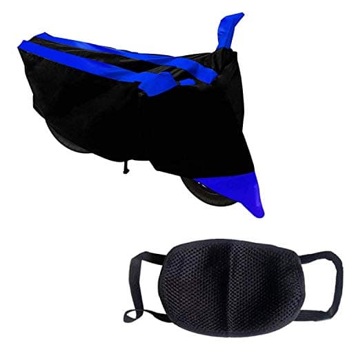 Kandid Blue & Black Water Resistant Bike Cover for Bajaj Pulsar 150 DTS-I