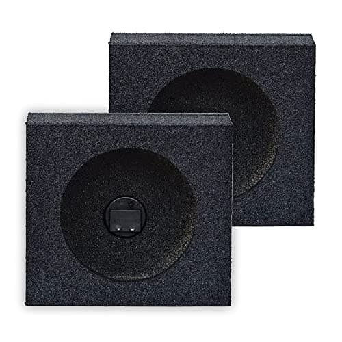 QPower QBomb QBTW65 Single 650 Inch Heavy Duty MDF Material Car Audio Speaker Enclosure Boxes with Bedliner Spray Coating Finish 2 Pack