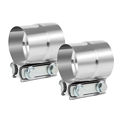 DOCAS 2.5 Inch Exhaust Clamp, Lap Joint Band Clamp Stainless Steel 2PCS