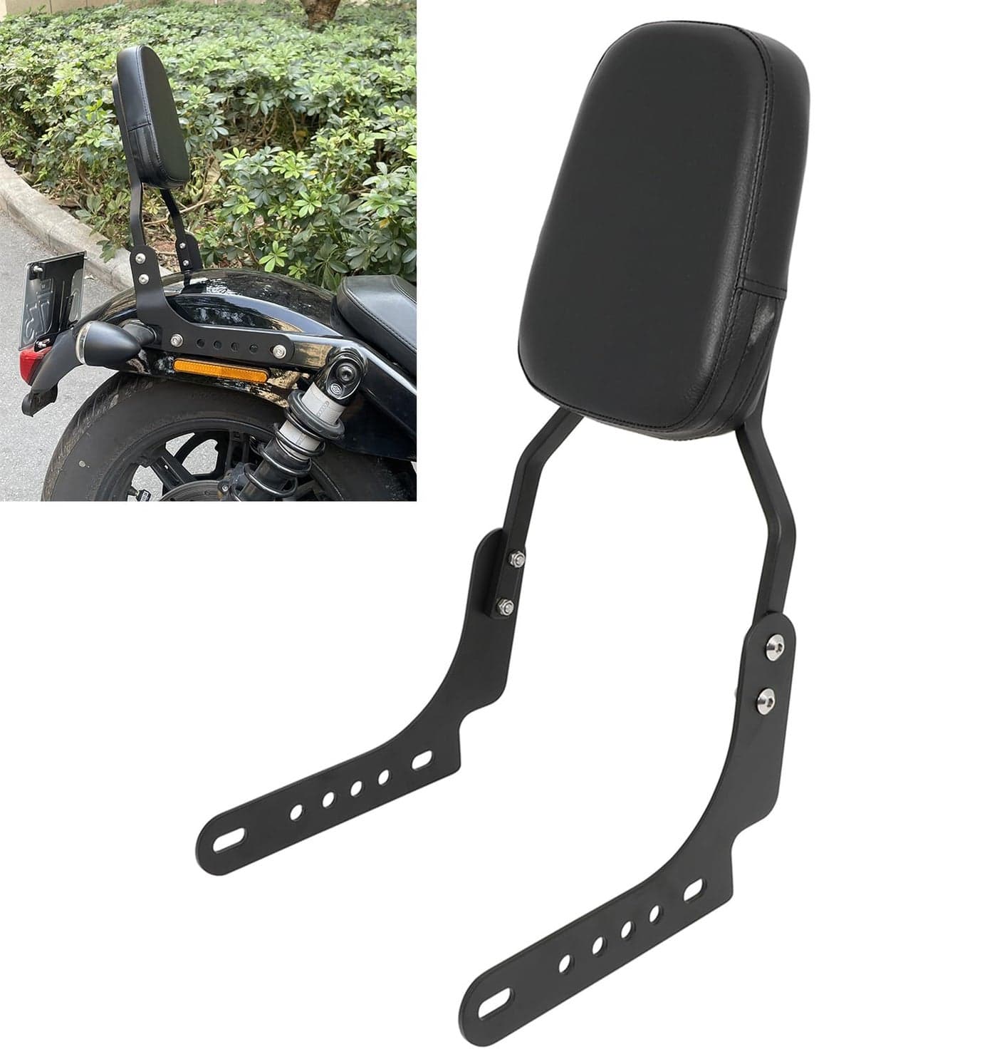 Passenger Sissy Bar Rear Backrest Pad Compatible with Harley Davidson Nightster RH975 Special RH975S 2022 2023 2024 2025, Black