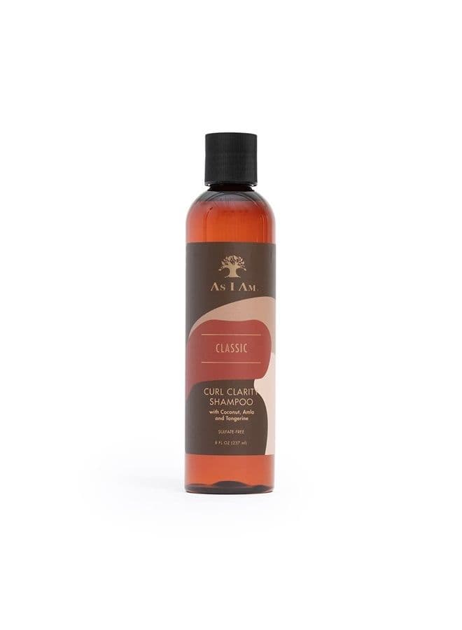 Curl Clarity Shampoo - 8 ounce - with Coconut, Amla & Tangerine - Gently Cleanses Curly Hair - Vegan & Cruelty Free - Sulphate Free - Parabens Free - Phthalate Free