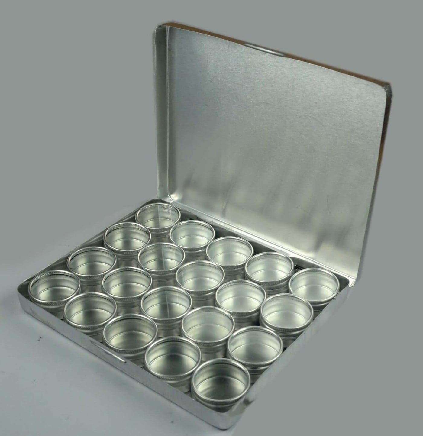 YADAV Seller 20 Pcs Put Box 1 Pack 32mm Aluminium Jar With Glass Lid Set Big Size