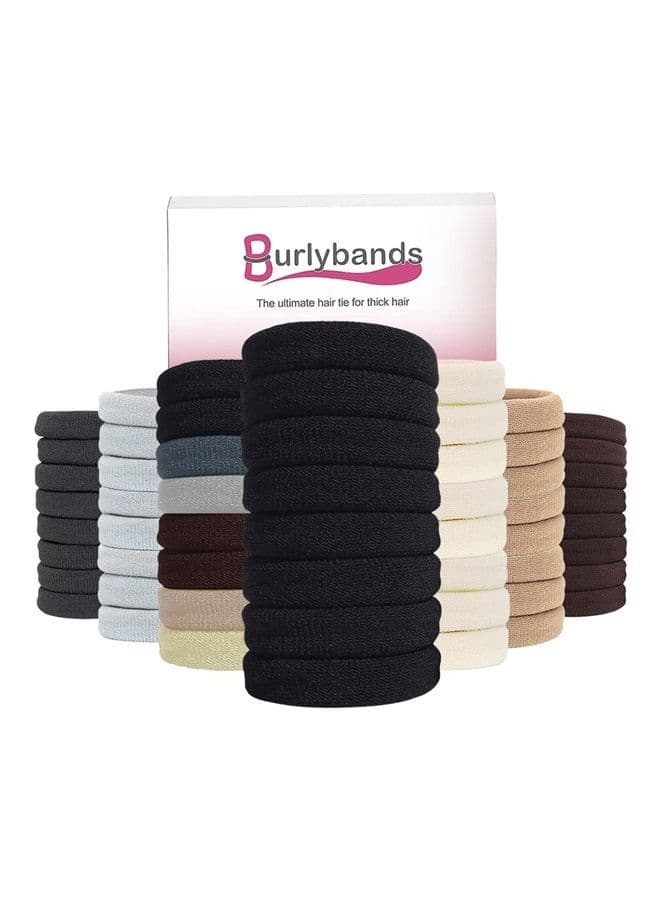 Large Hair Ties for Thick Heavy or Curly Hair. No Slip No Damage Seamless Ponytail Holders Scrunchies Sports Thick Hair Ties - Hair Bands - Curly Hair Accessories (Black 8 Pcs)