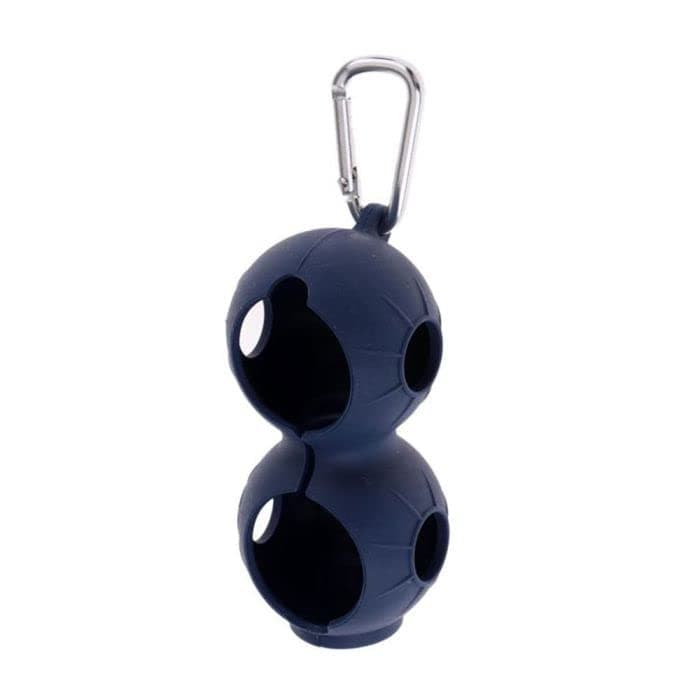 Golfoy Basics Lightweight Silicone Golf Ball Holder, 2 Ball Carrier Holder Soft Silicone Protect with Carabiner Clip to Attachable to Golf Bag Or Belt