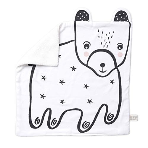 Wee Gallery Organic Snuggle Blanket (Bear) - for Babies, Cotton Jersey and Sherpa, Soft Soothing Plush Blankie, Lovey, Baby Gift for Newborn Boys and Girls