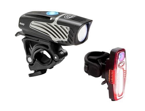 NiteRider Lumina Micro Sabre Bike Light Combo 650 Lumen Headlight 110 Lumen Taillight USB Rechargeable Bicycle LED Front and Back Light IP64 Waterproof Mountain Road Commuting MTB Cycling Safety Flash