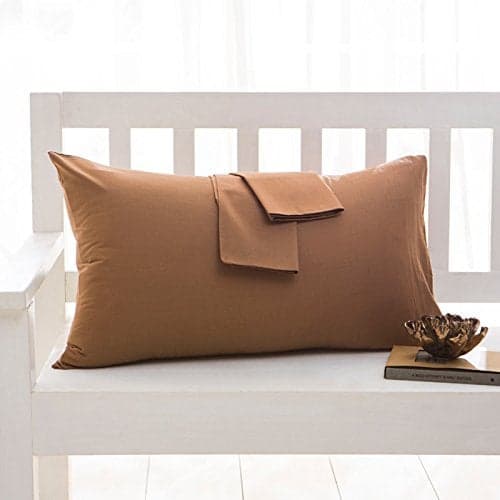 AMZ Shoppers Flossy Premium and Soft Quality Cotton Pillow Cover Set 20 x 36inches Brown 2 Pieces