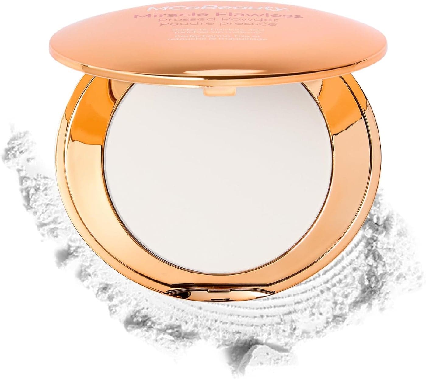 MCoBeauty Miracle Flawless Pressed Powder Translucent Compact Powder with Rose Flower Extract and Sweet Almond Oil Helps Finish and Refine the Look of Makeup