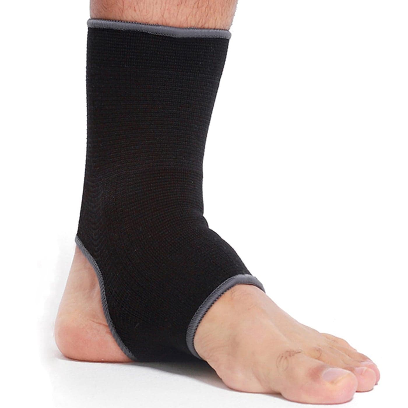 NEOTech Care Ankle Support Sleeve 1 Unit Open Heel Light Elastic Breathable Knitted Fabric Medium Compression For Men Women Kids Right or Left Foot Black Color Size S