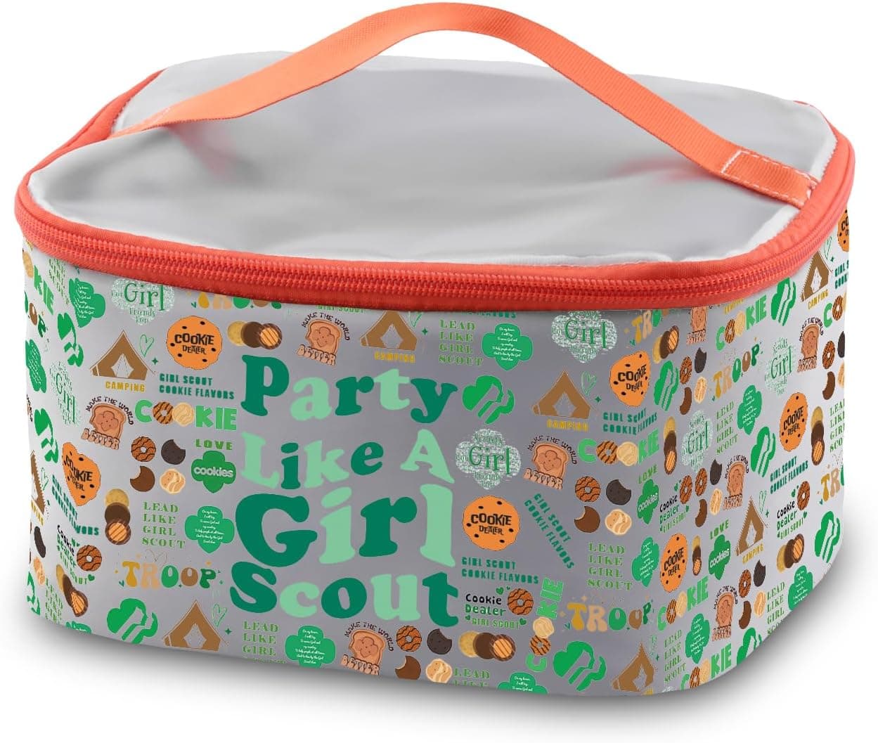 PXTIDY Cookie Dealer Makeup Bag Girl Scout Gift Party Like a Girl Scout Cosmetic Case Scout Cookies Bag Scout Leader Gift