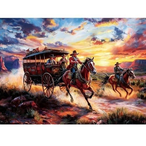 500 Piece Puzzles for Adults Wild Horses Jigsaw Puzzles 500 Pieces Beautiful Sunset Sky Jigsaw Puzzles Challenging Puzzle Home Decor Birthday Party Gift for Adults Seniors Age 14