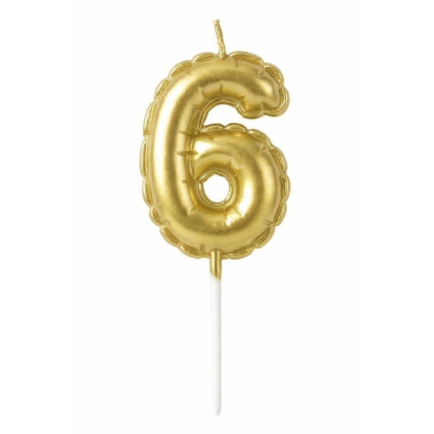 Gold Number 6 Candle for Birthday Cake Decoration, Metallic Finish Party Cake Topper, Number Candle for Kids First Birthday, Anniversary & Celebration Supplies