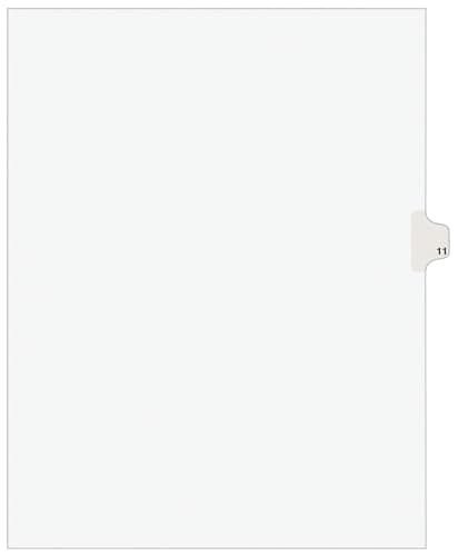 Avery Individual Legal Exhibit Dividers, Avery Style, 11, Side Tab, 8.5 x 11 inches, Pack of 25 (11921)