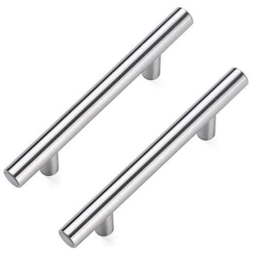 Aegero 4 Pack Cabinet Pulls Brushed Nickel Stainless Cabinet Handles, for Kitchen and Bathroom Cabinets, 5 Inch Length, 3 Inch Hole Center