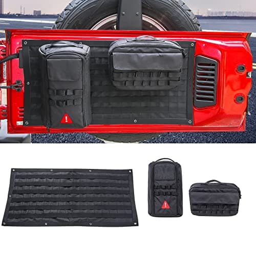 RTTCZ Tailgate Storage Bag Tool Kit Cargo Organizer Storage Pockets Canvas for Jeep Wrangle TJ JK JKU JL JLU 199720223PCS