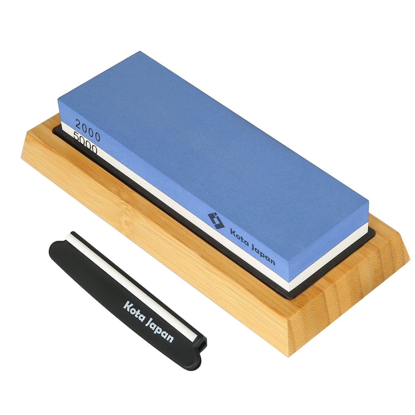 Kota Japan Combination Dual Sided 20005000 Grit Diamond Knife Sharpener Whetstone Set for Coarse Sharpening Fine Polishing Water Stone Kit Adjustable Bamboo Holder Base Precision Blade Guide