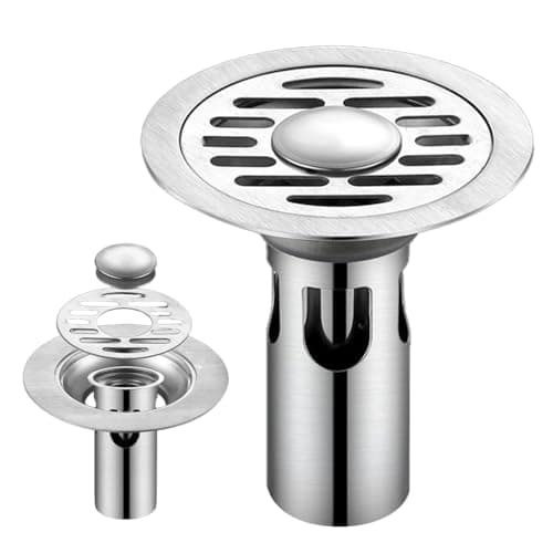 HASTHIP® Stainless Steel Floor Drains for Bathroom & Toilet, Suitable for Sewer Pipe 4-8.5cm, Anti-Clog, Rustproof, Durable Square Drain Cover, Easy Installation, Ideal for Indian Homes