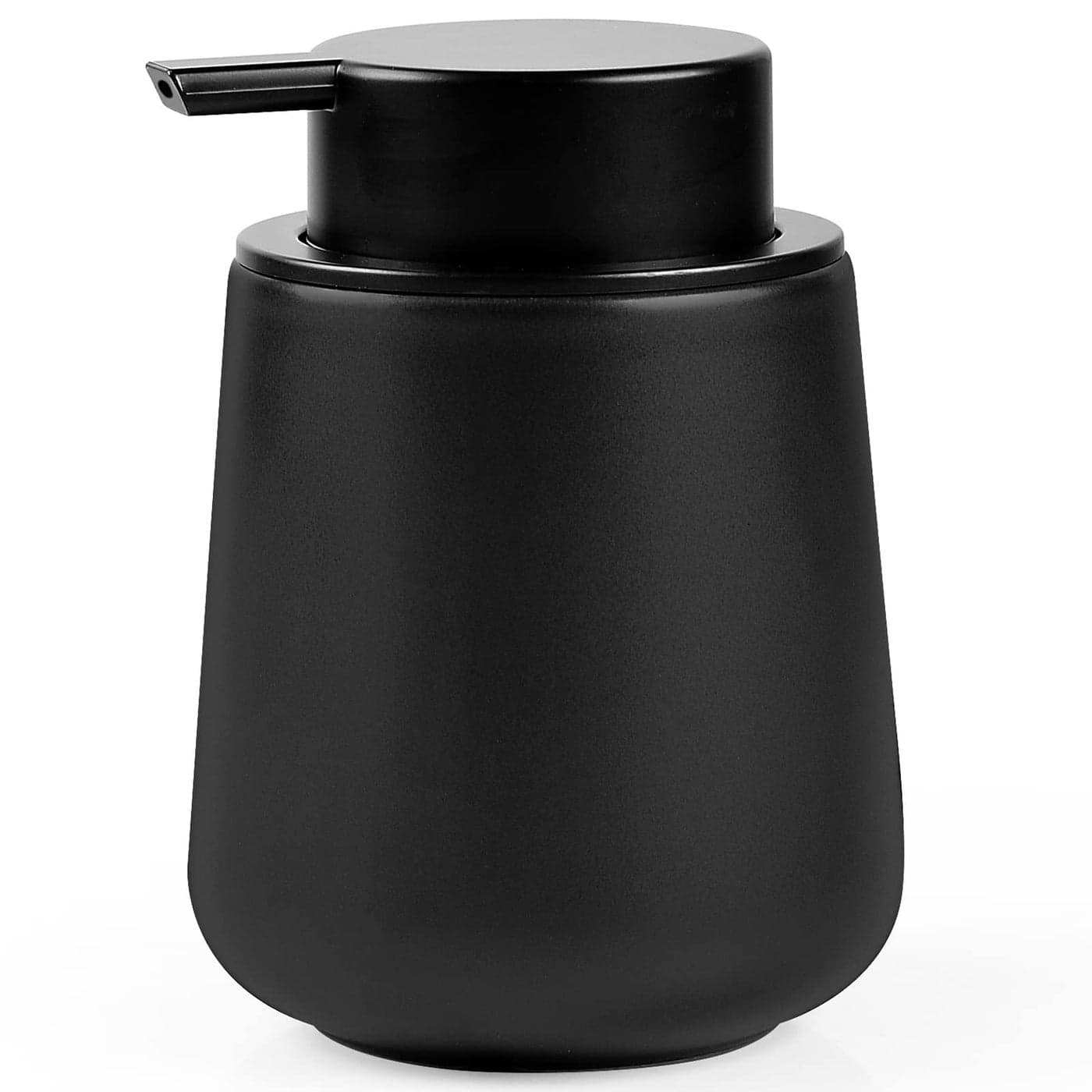 Bosilunlife Black Lotion Dispenser 12Oz Ceramic Soap Dispenser Bathroom Refillable Liquid Hand Wash Dispenser for Bathroom Kitchen Dish Soap Dispenser with EasytoPress Pump