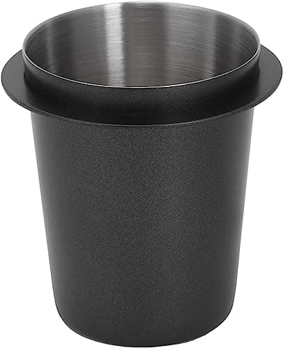 Coffee Dosing Cup, Stainless Steel Coffee Dosing Cup Powder Feeder Part for 58mm Espresso Machine DIY Tools Special Accessories for Coffee Machine Removable Accessories for Coffee Machine(Black)