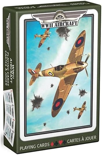 EuroGraphics WWII Aircraft Playing Cards Cool Deck of Cards with 54 Vintage Warplane Images Premium Professional Poker Playing Card Deck Playing Cards with Casino Finish
