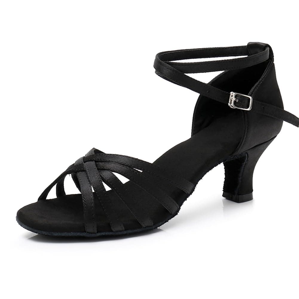 MSMAX Womens Practice Ballroom Dancing Shoes Indoor Performance Latin Dance Shoes for Woman Black 6 M US Women