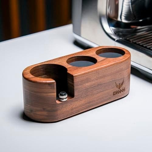 KNODOS Espresso Tamping Station 54mm For Breville Espresso Machine Accessories,Rosewood Portafilter Holder Tamping Mat Espresso Coffee Equipment