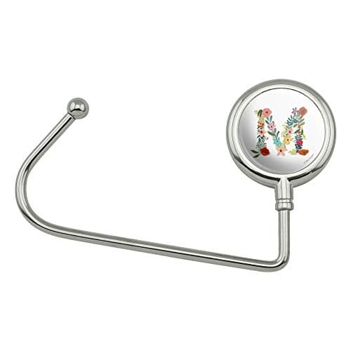 GRAPHICS & MORE Letter M Floral Monogram Initial Purse Bag Hanger Holder Hook