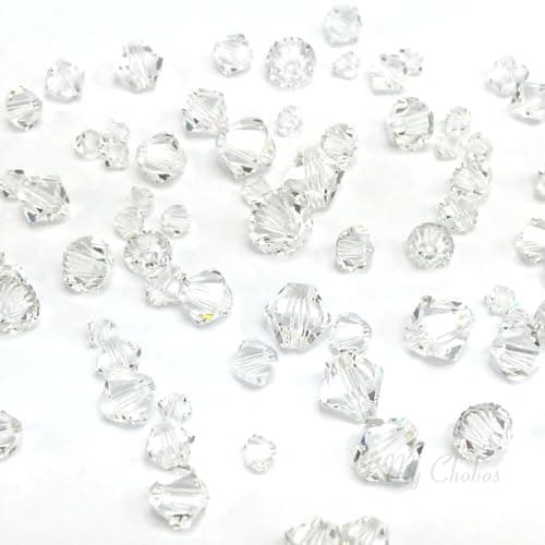 72 pcs Swarovski 5328 Xilion Bicone Beads Mixed Sizes in 3mm 4mm 5mm 6mm Clear Crystal 001 DIY Deco Bling Jewelry Making Bling gem Stones Necklace Bracelet