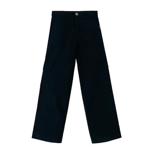Urbano Juniors Boy's Navy Loose Baggy Fit Solid Cargo Chino Pant with 6 Pockets Non-Stretchable (junchicarlsboy-oa2-navy-11-12)