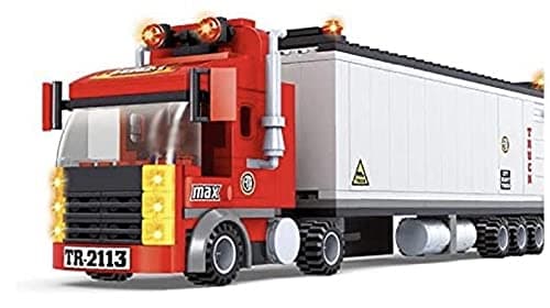 General Jims Big Red SemiTruck Building Blocks Truck Vehicle Compatible with Lego and All Major Brick Building Brands
