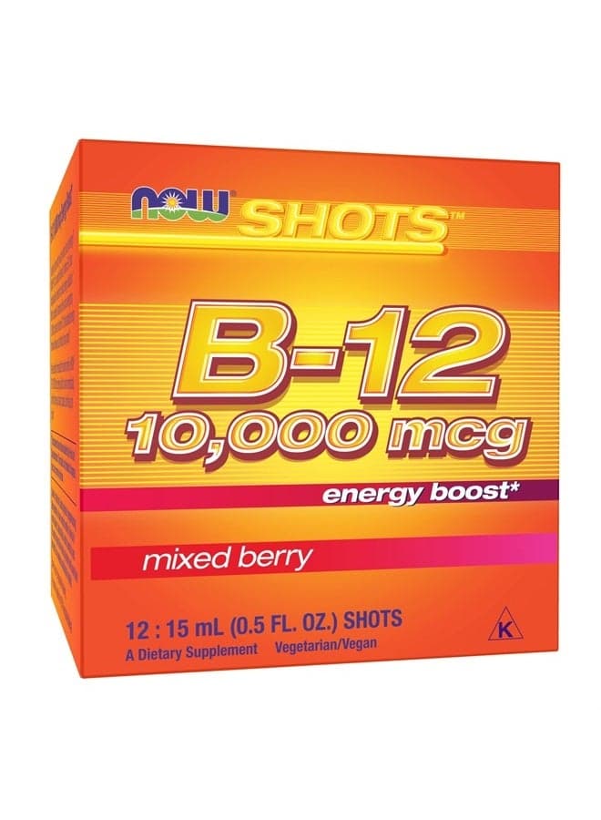 Foods B-12 10,000mcg Shots 0.5 ounce 12 Count Box Mixed Berry