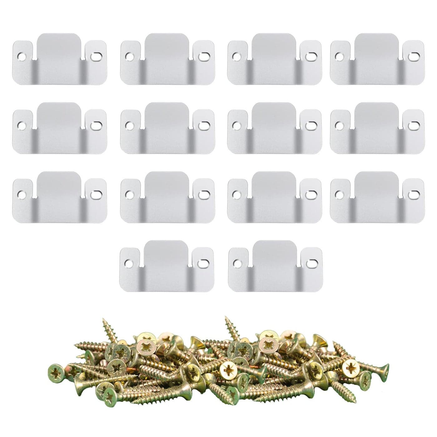 DEEPDREAM 14 Pcs Sectional Couch Connectors Metal Couch Clips Sofa Connector Interlocking Furniture Connector with 34 Pcs Screws