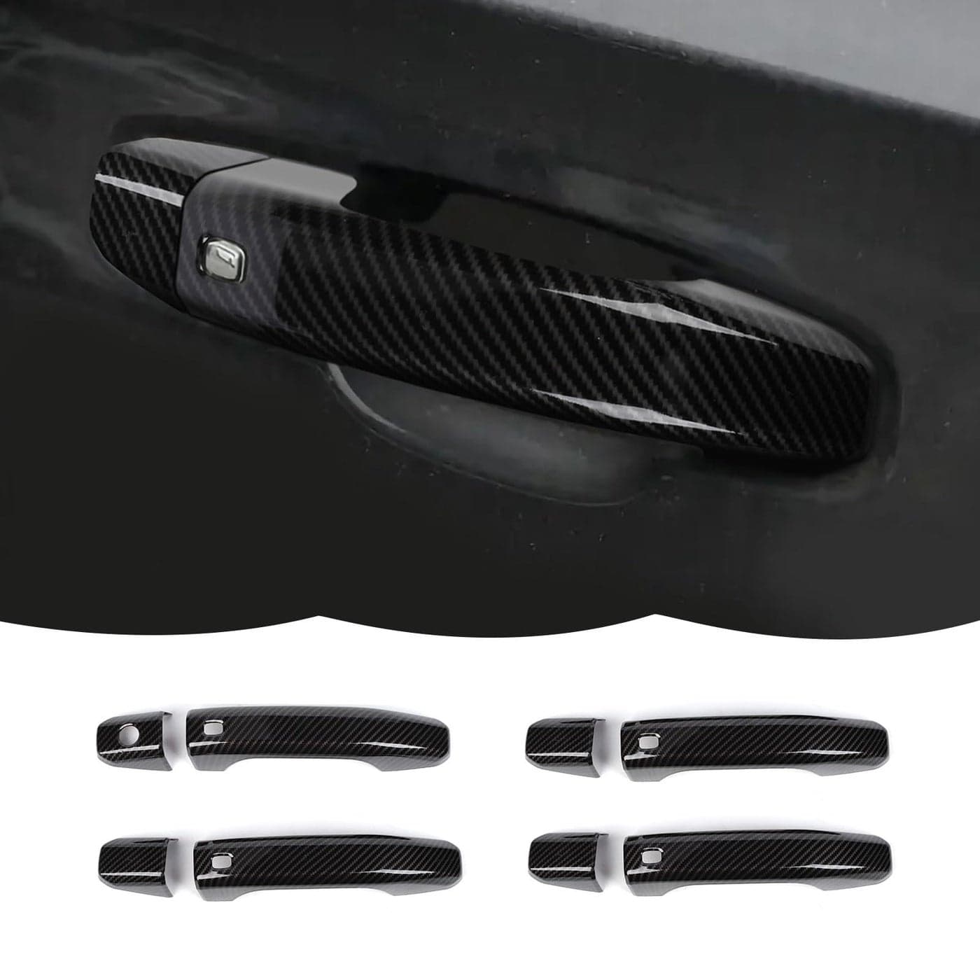 RTTCZ Carbon Fiber Door Handle Trim Cover Decoration Exterior Accessories for Chevrolet SilveradoGMC Sierra 20192023for Chevrolet Tahoe 20212023for Suburban 20202023for GMC Yukon 20212023
