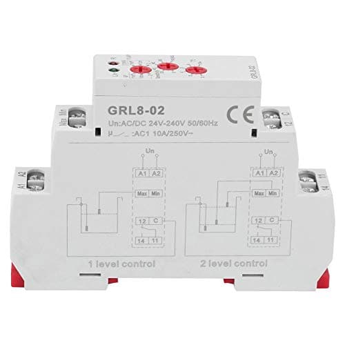 Liquid Level Control Relay GRL802 Pool Water Level Controller with DIN Rail Mount for Liquid Level Monitoring