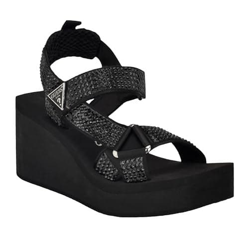 Guess Women's DAWSIN Sandal, Black 001, 9