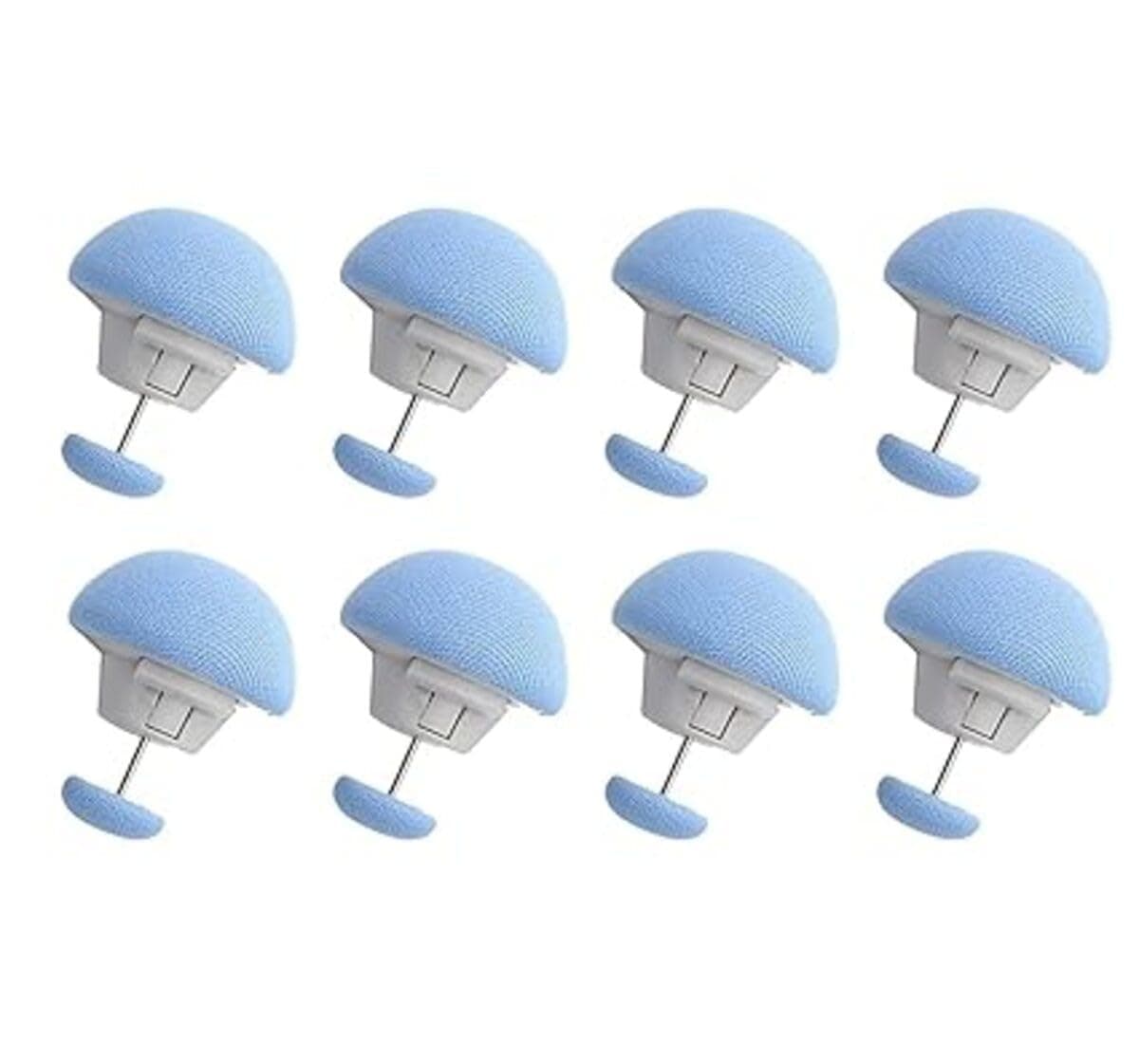 KITQO Quilt Fixing Clips4 Pcs Duvet Cover ClipsMushroom Round Fixing Clips with ButtonsBedroom Duvet Fixing Holder Quilt Cover Pins with Box Blue Pack of 8