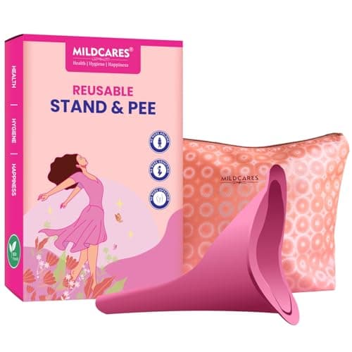 MildCares Reusable Female Urination Device – Stand & Pee Funnel for Women | Medical‑Grade Silicone | Hygienic, Leak‑Proof & Travel‑Friendly | Reduces UTI Risk | With Carry Pouch (Pack of 1)