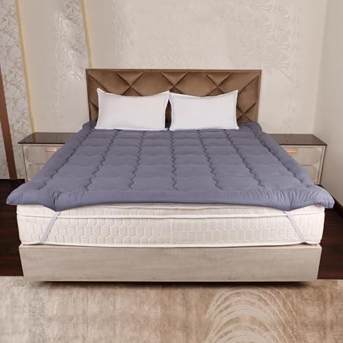 Daksh Bed Soft 500 GSM Mattress Topper Single Bed 72x36 | Microfiber Mattress Padding Topper for Back & Neck Pain | 2" Thickness Bed Topper | Machine Wash (Single, Grey)