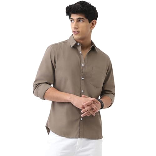 Urbano Fashion Men's Olive Cotton Full Sleeve Regular Fit Casual Solid Shirt (shirtsolreg-02-olive-xl)